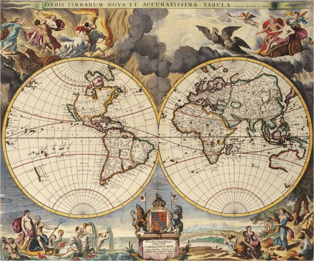 Старинная карта мира Terrarum